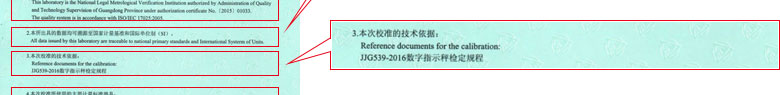 地磅衡器检定证书报告说明页