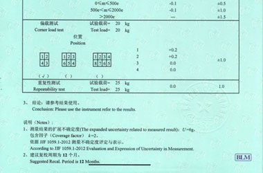 地磅衡器检定证书报告结果页图片